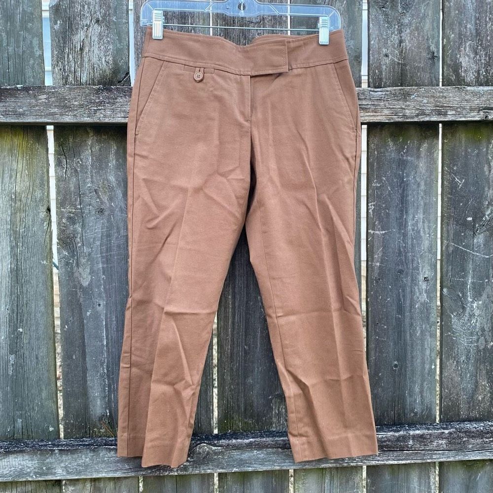 Talbots Camel Khaki Cropped Career Pants | 2 Petite